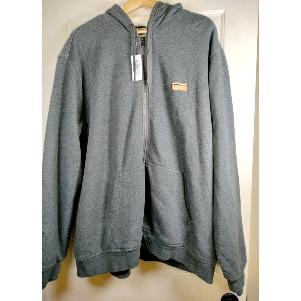 NWT L.L. Bean Men Sherpa Lined Full Zip Hoodie Charcoal Heather XXL Tall 512268